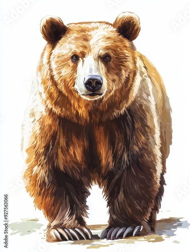 Brown Bear Portrait, A Wild Animal with Striking Features