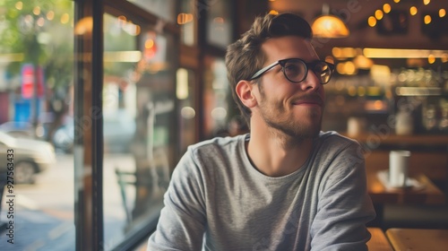 Thoughtful Man in Cafe