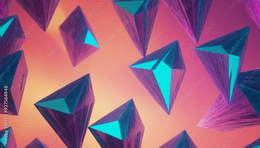 Fototapeta premium abstract geometric shapes on pink background