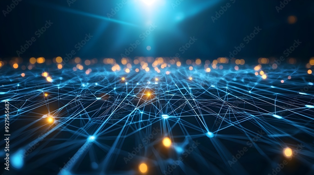 Futuristic Digital Network with Interconnected Nodes Showcasing Global Connectivity and Futuristic Digital Network with Interconnected Nodes Showcasing Global Connectivity and