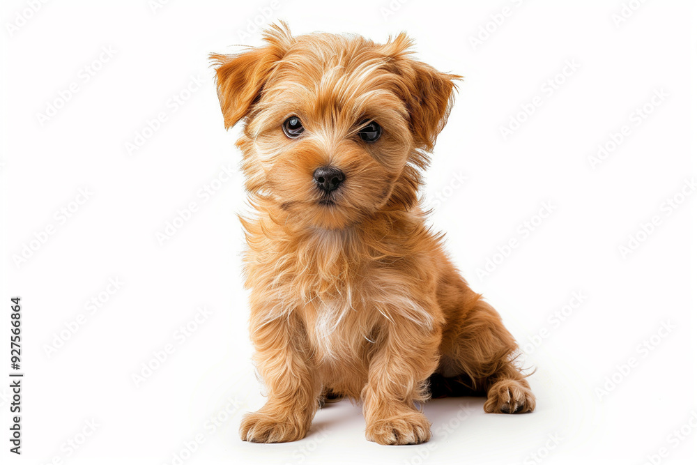 Adorable Golden Brown Puppy Sitting Against White Background
Adorable Golden Brown Puppy Sitting Against White Background
