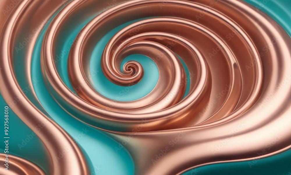spiral design in copper and turquoise spiral design in copper and turquoise