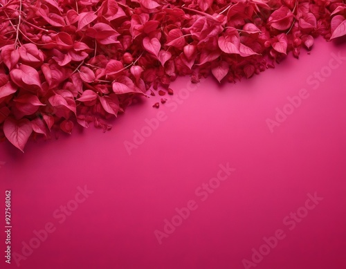 red bosto flowers on pink background photo