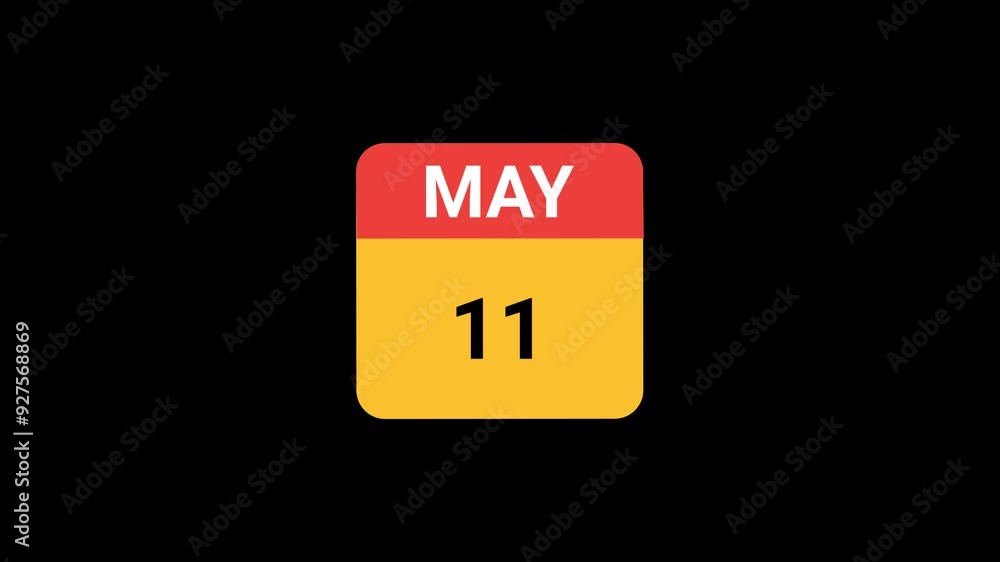 11 May Calendar icon Animation 11 May Calendar icon Animation