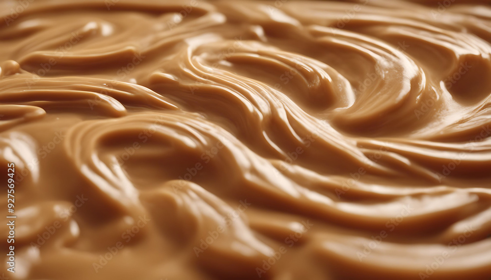 Close-up of Smooth, Swirling Caramel Sauce Close-up of Smooth, Swirling Caramel Sauce