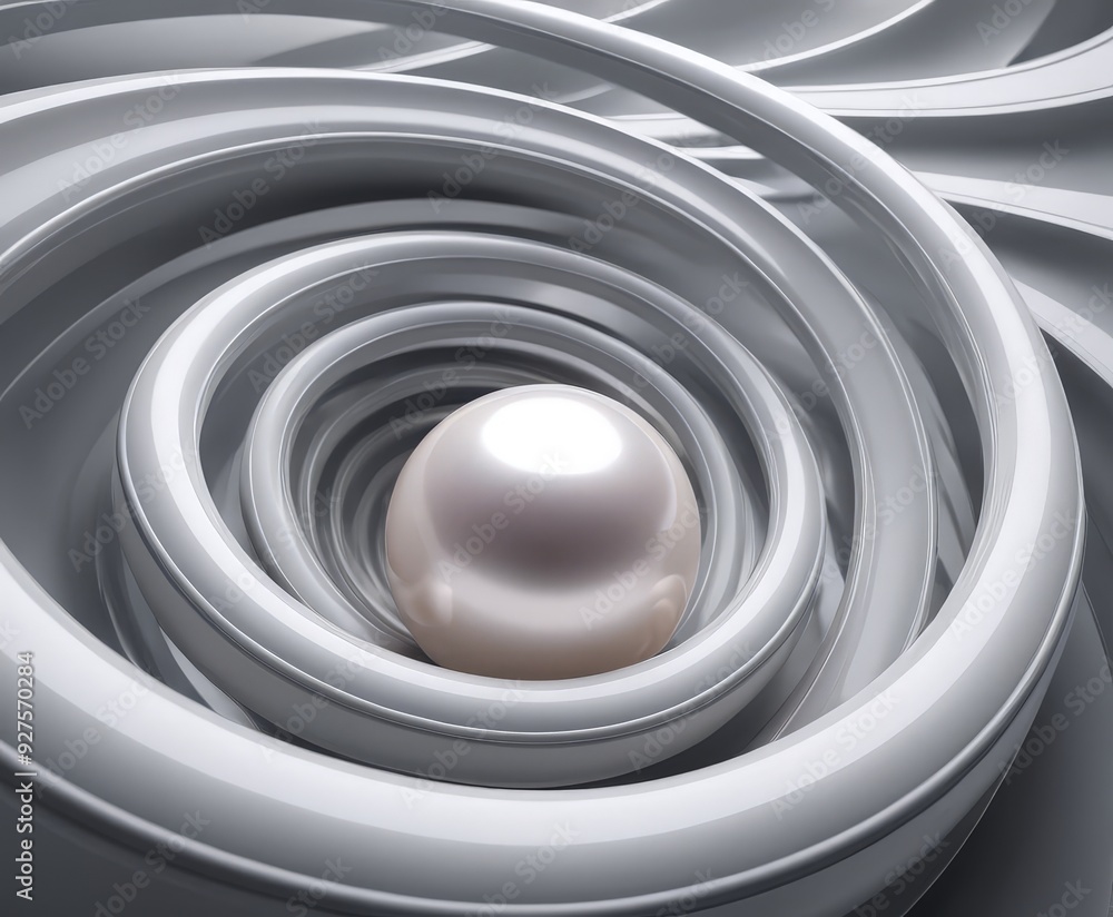 pearl in spiral silver and white pearl in spiral silver and white