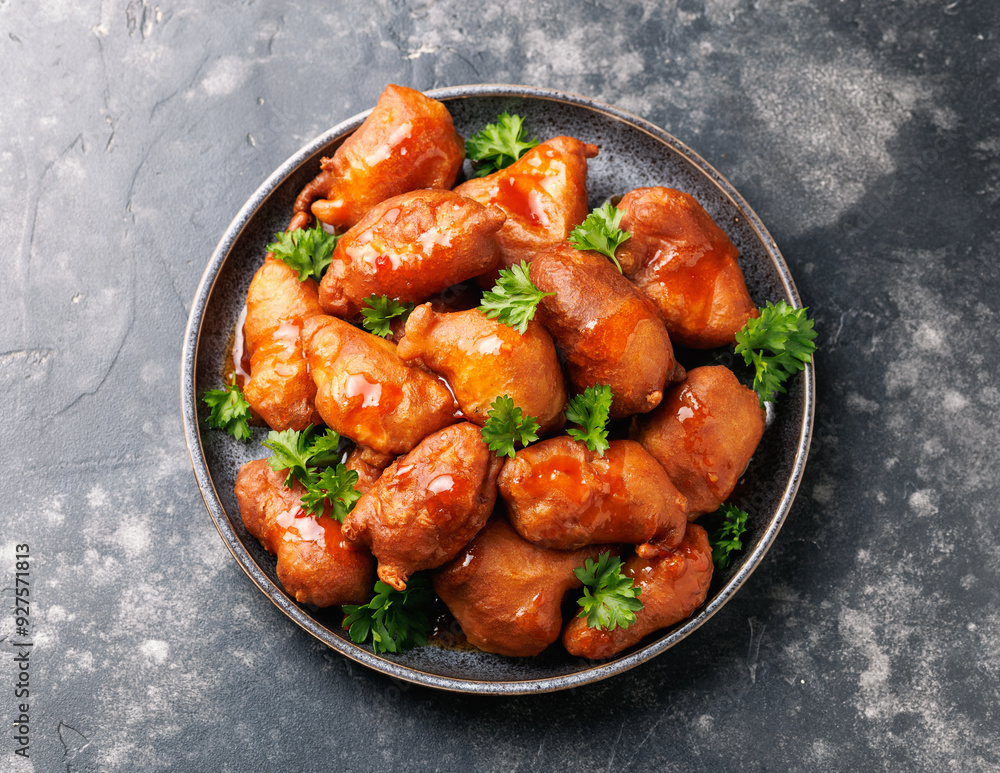 Sweet and Sour Chicken Balls. Take away food Sweet and Sour Chicken Balls. Take away food