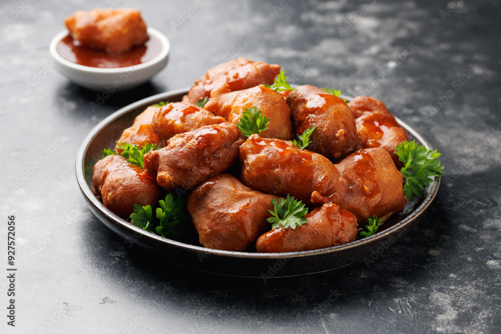 Sweet and Sour Chicken Balls. Take away food Sweet and Sour Chicken Balls. Take away food