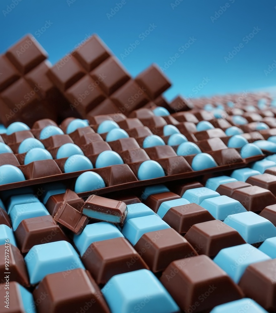 Obraz premium chocolate bars stacked on top each other