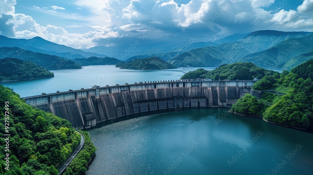 Dam and Reservoir in the Mountains Dam and Reservoir in the Mountains