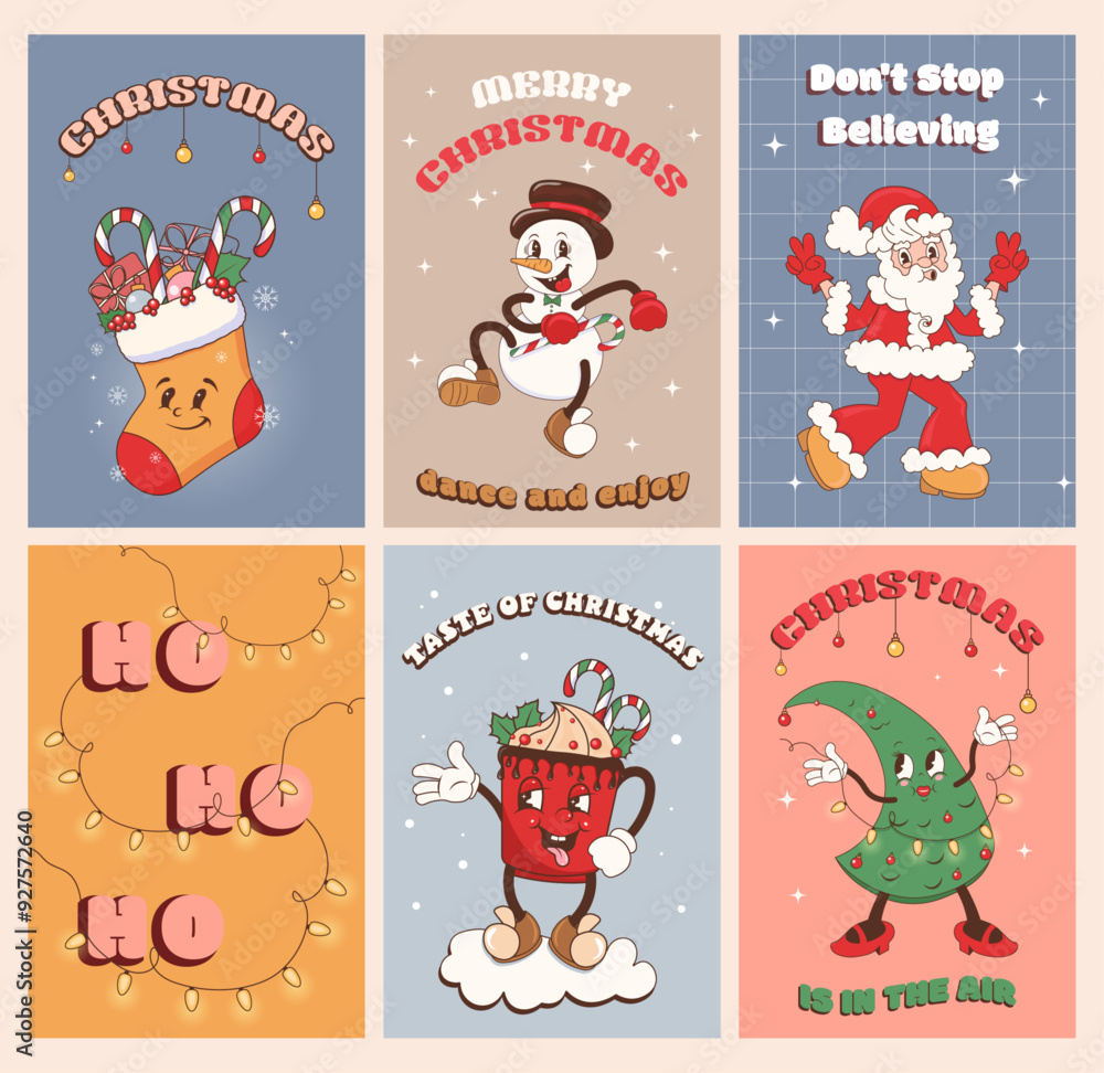set of groovy christmas cards set of groovy christmas cards