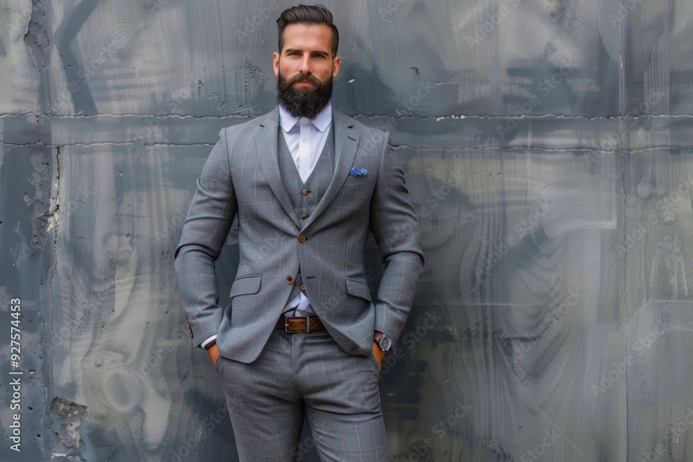 Stylish Businessman in Gray Suit Stylish Businessman in Gray Suit