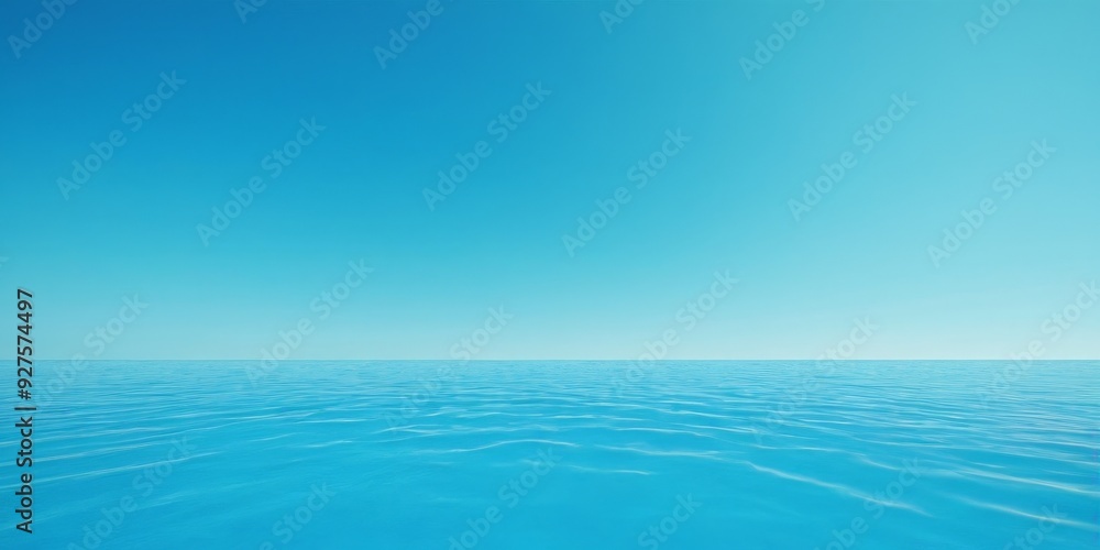 Obraz premium blue ocean with clear sky in the background