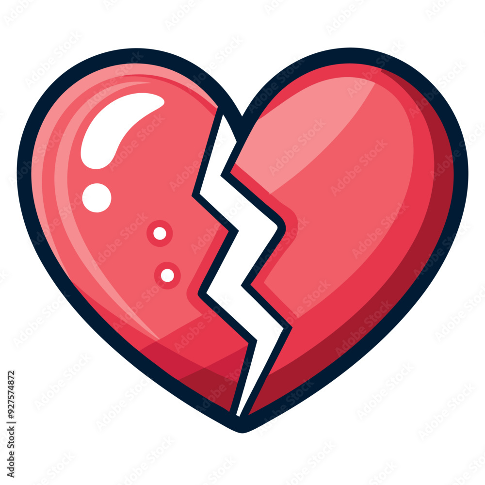 Broken Heart Icon for Emotional and Symbolic Designs Broken Heart Icon for Emotional and Symbolic Designs