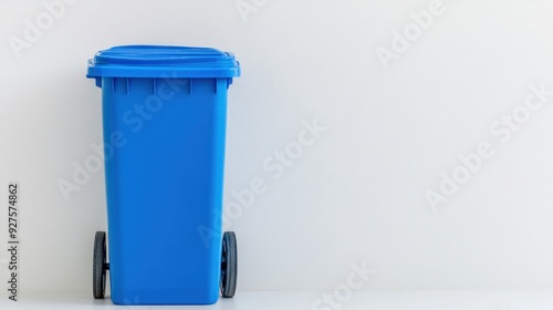 Blue Wheeled Recycling Bin