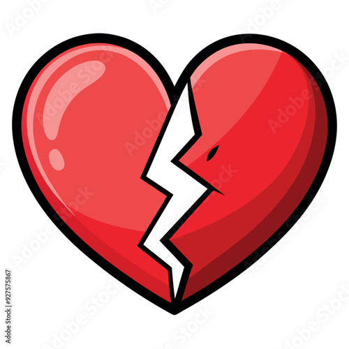 Broken Heart Icon for Emotional and Symbolic Designs