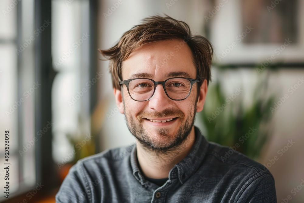 Obraz premium Smiling Man with Glasses