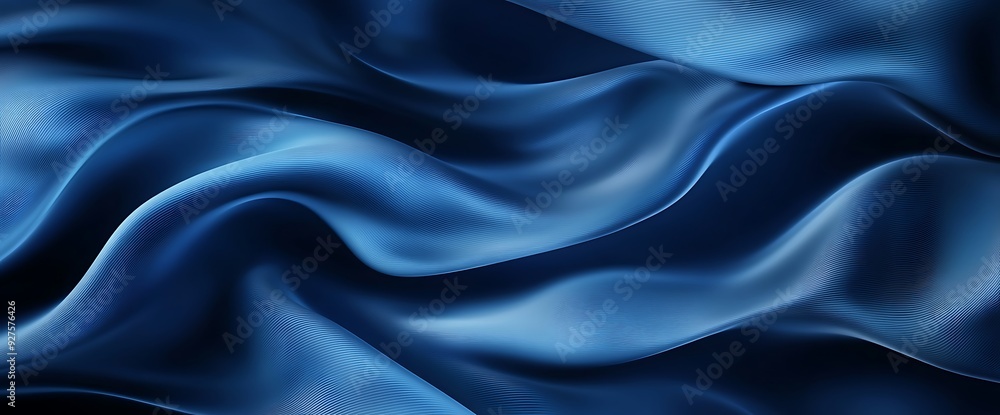 Obraz premium Abstract blue wavy background with lines and texture.