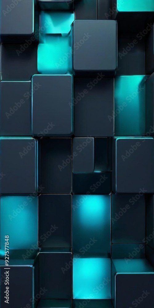 wall cubes with green lights wall cubes with green lights