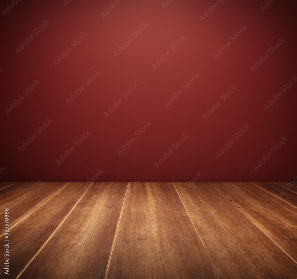 red wall and wooden floor in empty room red wall and wooden floor in empty room