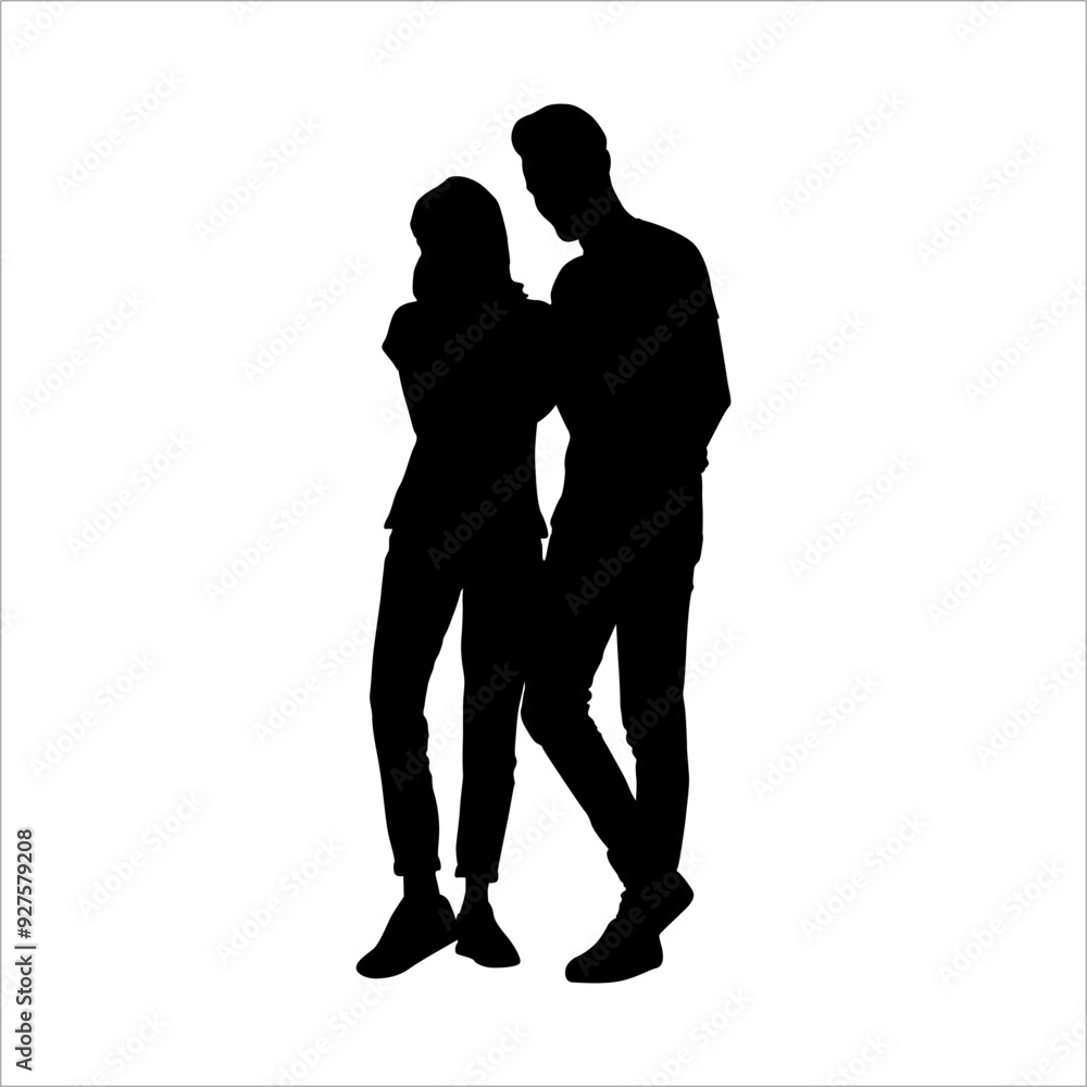 Silhouette of a couple of lovers Silhouette of a couple of lovers