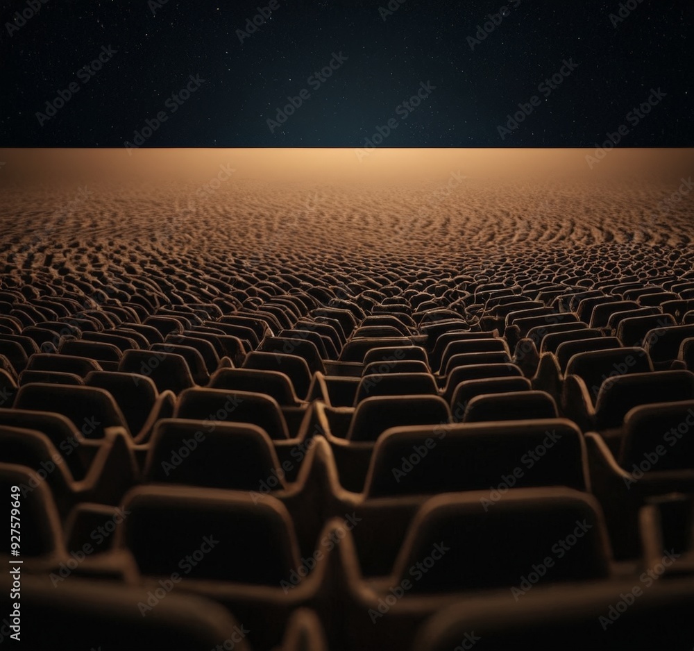 Obraz premium empty cinema theater with rows seats