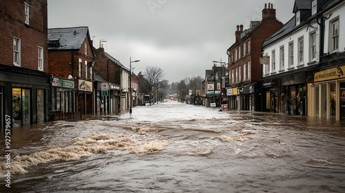 Floodwaters Inundate Main Street in Abandoned Town After Severe Storm photo