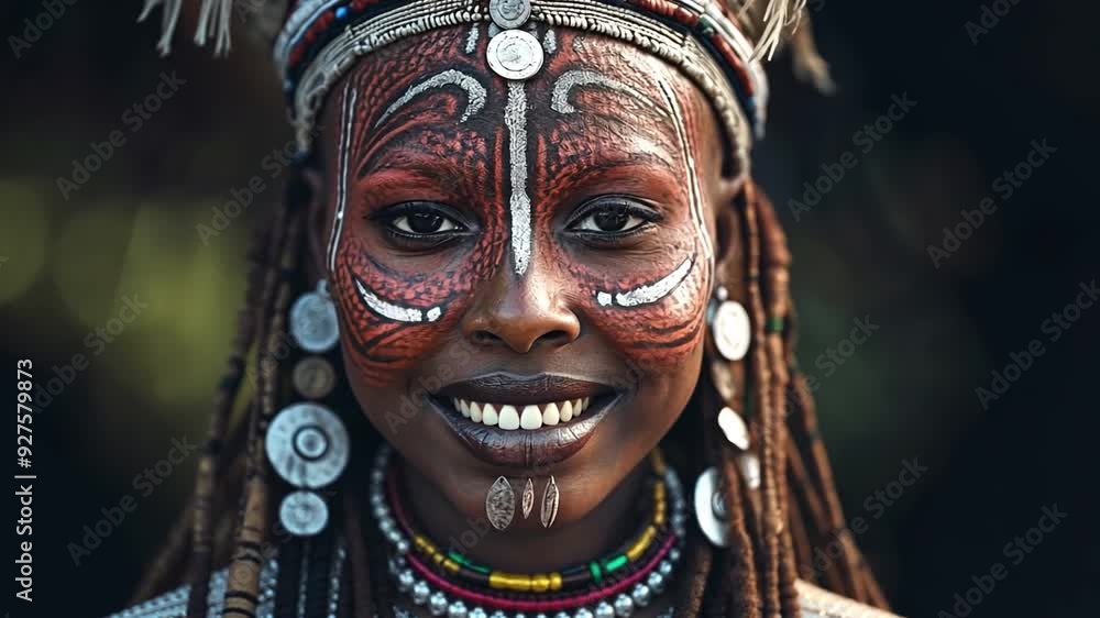 Native American lady in East Africa Put on a headpiece, tattoo your face, and paint it. Native American lady in East Africa Put on a headpiece, tattoo your face, and paint it.