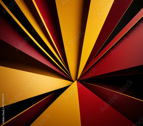 red and yellow background with black white