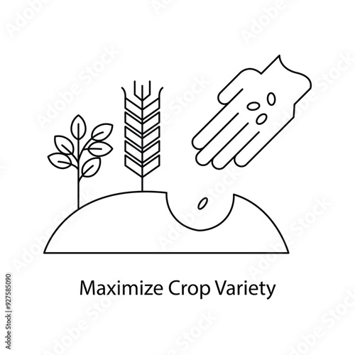 Maximize Crop Variety icon with Editable Stroke.