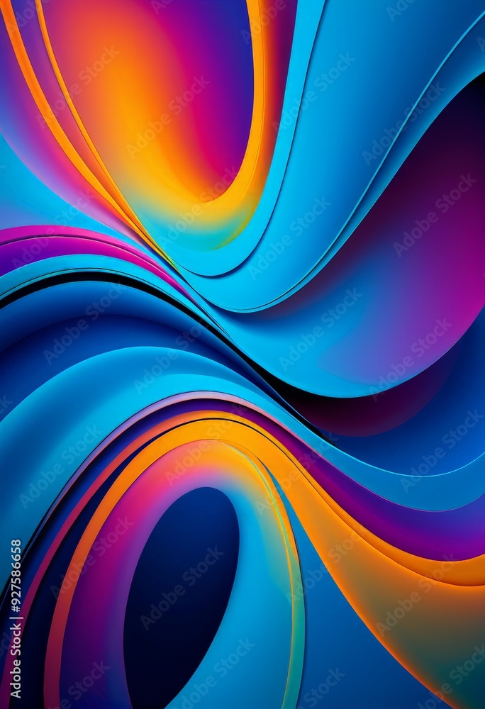 Fototapeta premium colorful abstract background with blue and orange swirl