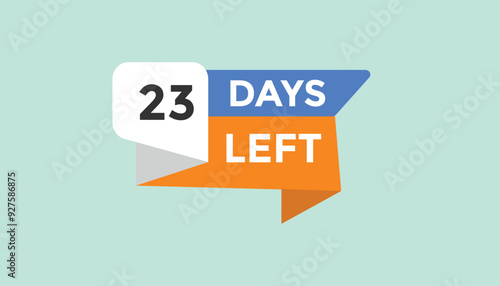 23 days left Countdown number banner templates. time icon. Vector Illustration 