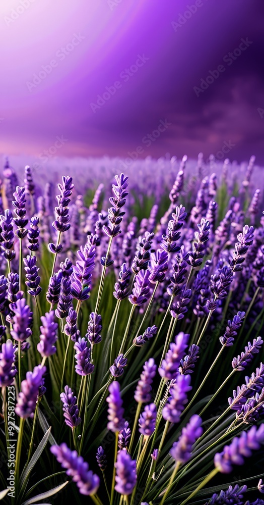 Naklejka premium lavender flowers in the field