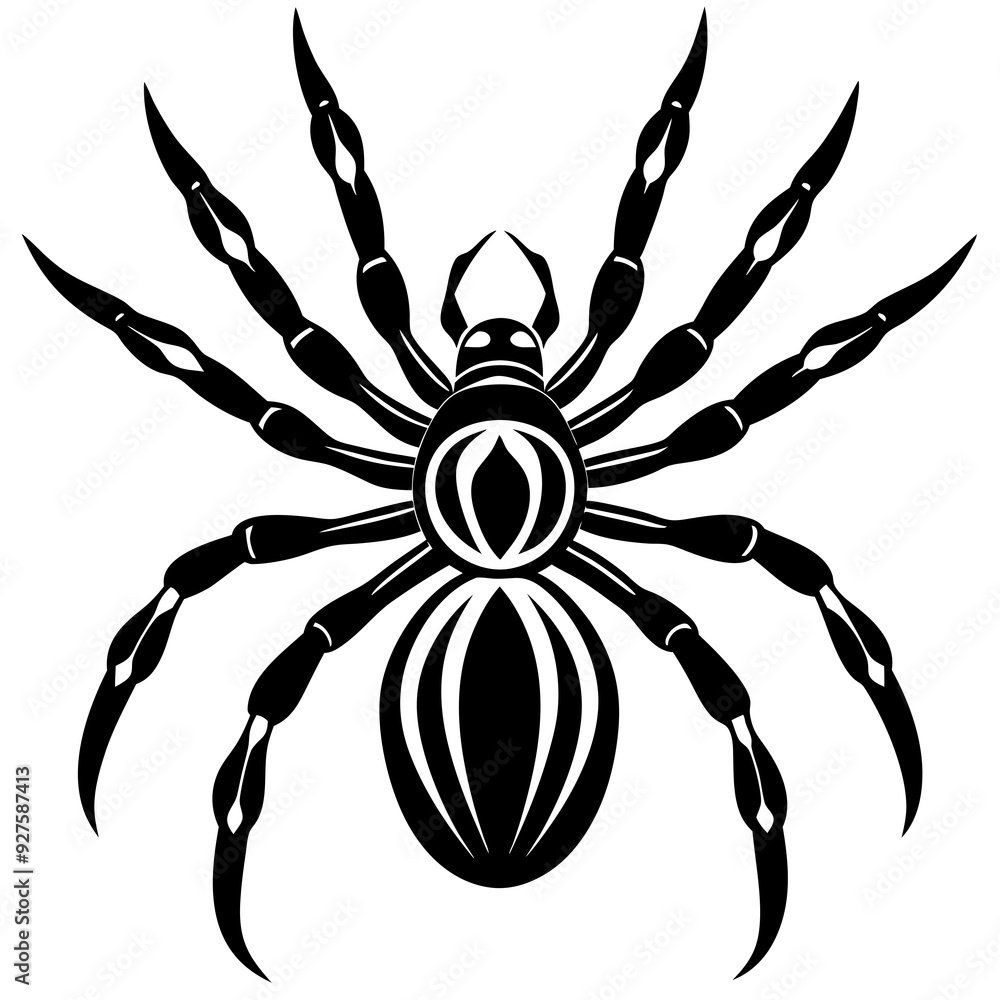 Spider silhouette isolated on white background Spider silhouette isolated on white background
