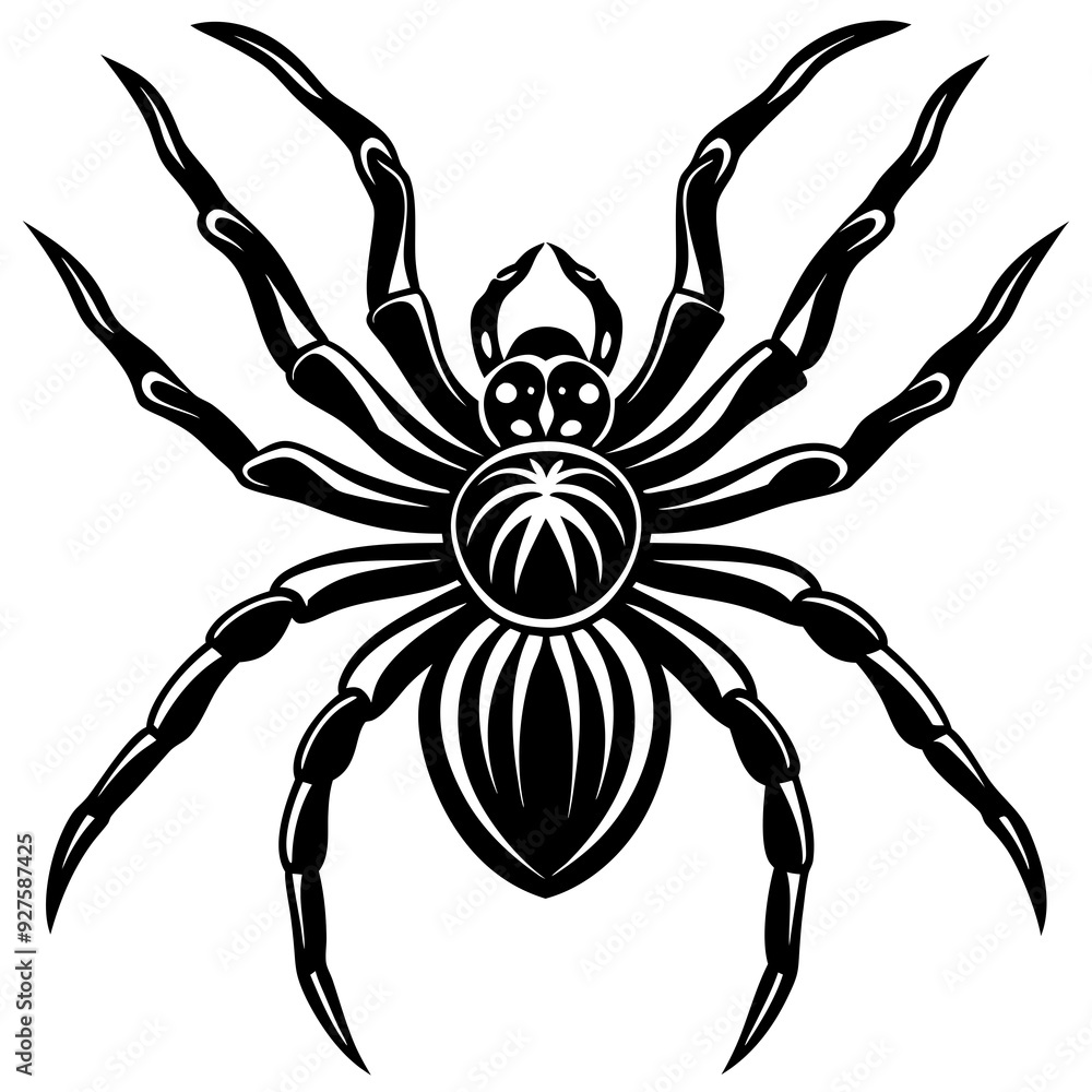 Obraz premium Spider silhouette isolated on white background