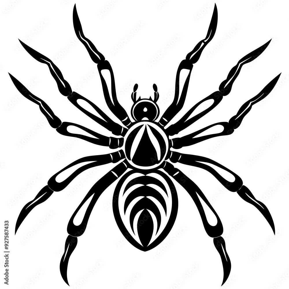Spider silhouette isolated on white background Spider silhouette isolated on white background