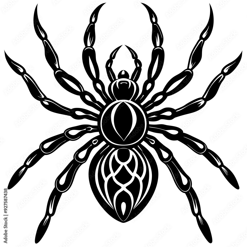 Spider silhouette isolated on white background Spider silhouette isolated on white background