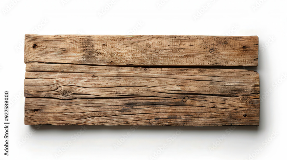 Wooden Sign Close-Up, A rustic wooden sign with a clean finish, isolated on white, perfect for adding personalized text, showcasing texture and warmth in a minimalist style.