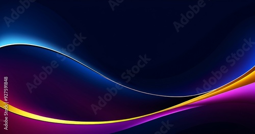 purple and yellow wave on black background