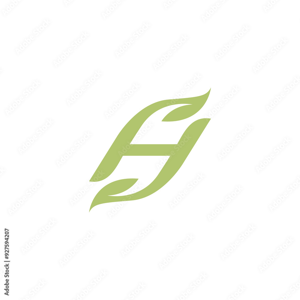 H Leaf Logo Vector. Letter H Organic Icon H Leaf Logo Vector. Letter H Organic Icon