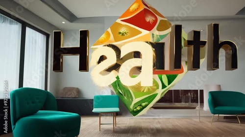 Bright Health-Themed Interior Design With Modern Seating and a Lemon Generative AI