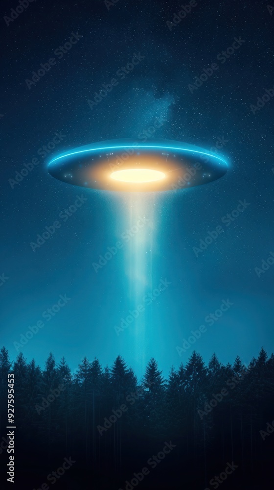 alien hand up UFO yellow neon blue alien hand up UFO yellow neon blue