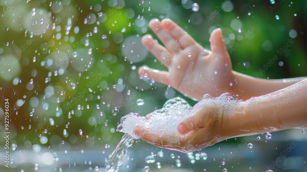 little kid hands wash with soap bubbles and rinse with clean water to prevent and stop the spread of germs after back to home, virus or covid19. Good health and good personal hygiene, virus, bacteria little kid hands wash with soap bubbles and rinse with clean water to prevent and stop the spread of germs after back to home, virus or covid19. Good health and good personal hygiene, virus, bacteria