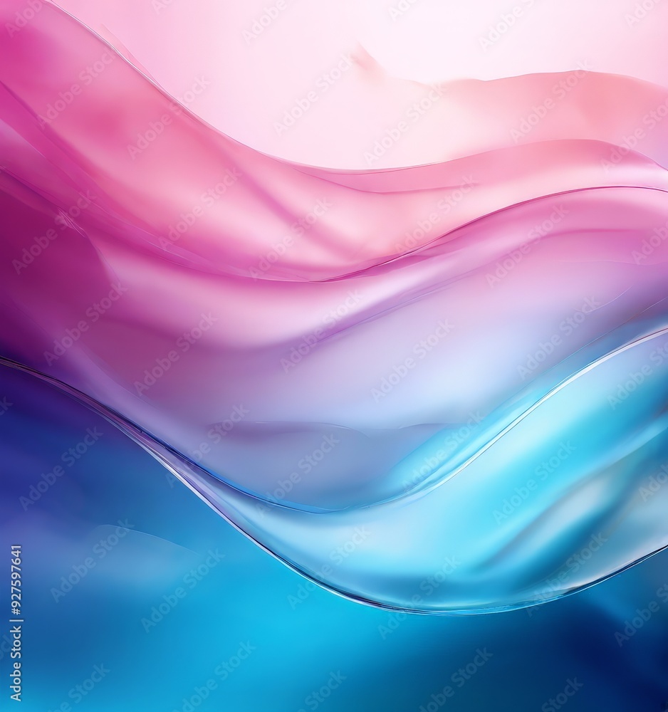 Fototapeta premium abstract background with blue and pink waves