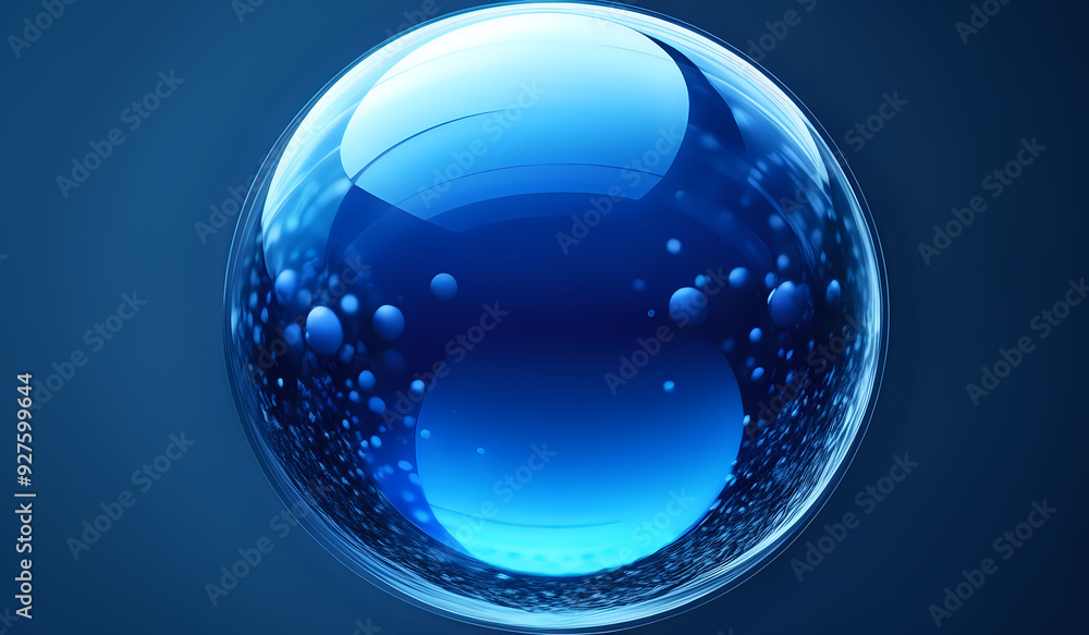 Abstract blue sphere background illustration. AI generated Abstract blue sphere background illustration. AI generated