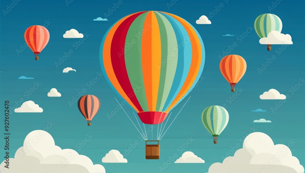 custom made wallpaper toronto digitalColorful hot air balloons float freely in a vibrant sky, offering an adventurous escape above a scenic landscape