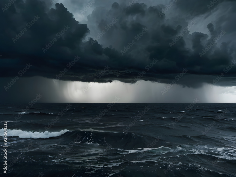 Obraz premium mountains in the morning,landscape with clouds,storm clouds over the sea,storm over the ocean,storm over the sea,storm over the ocean,mountains in the fog