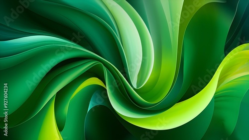 A green abstract background with wavy shapes. Perfect for graphic design projects photo