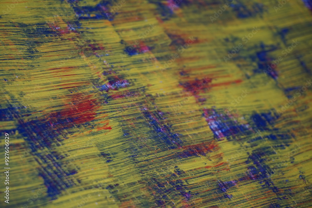 Mixed yellow acrylic paint splatter on top of a blue paint surface, Multicolor paint splash textured backdrop, Vintage mixed color pattern strokes background Mixed yellow acrylic paint splatter on top of a blue paint surface, Multicolor paint splash textured backdrop, Vintage mixed color pattern strokes background