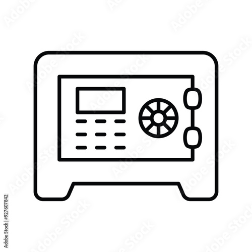 safebox line icon with white background vector stock illustration